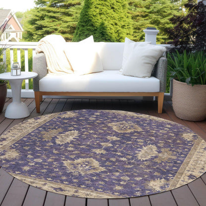 Iriaris Purple Washable Indoor-Outdoor Rug