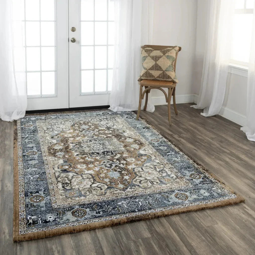 Bede Medallion Brown Large Area Rugs For Living Room -- brown