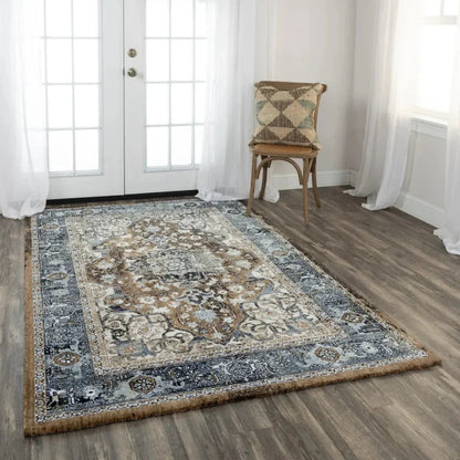 Bede Medallion Brown Large Area Rugs For Living Room -- brown