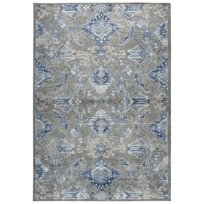 Cuca Floral Gray Large Area Rugs For Living Room