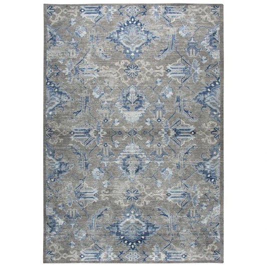Cuca Floral Gray Large Area Rugs For Living Room