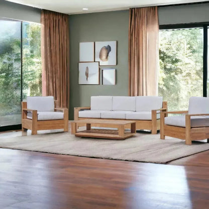 Qube 4PC Teak Outdoor Patio Deep Set Sunbrella Cushion -- view 7