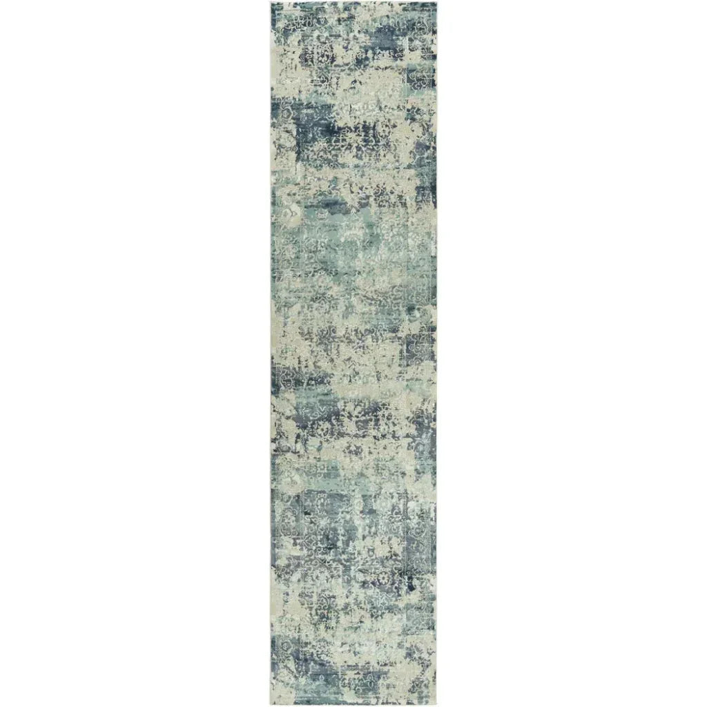 Boul Abstract Blue Kitchen Hallway Runner Rug