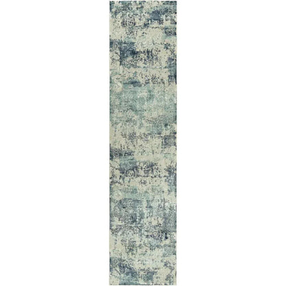 Boul Abstract Blue Kitchen Hallway Runner Rug