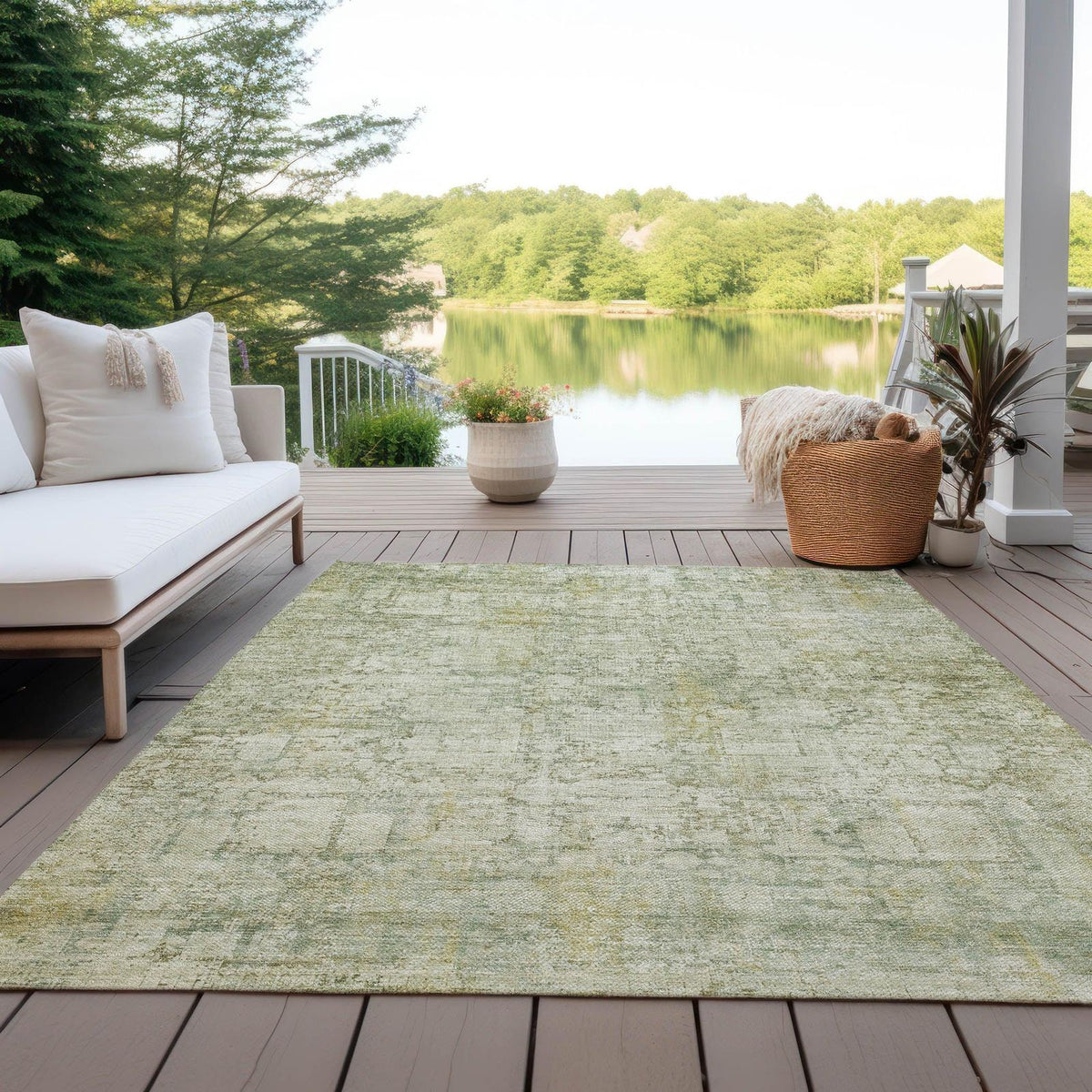 Kaelien Brown Washable Indoor-Outdoor Rug -- brown