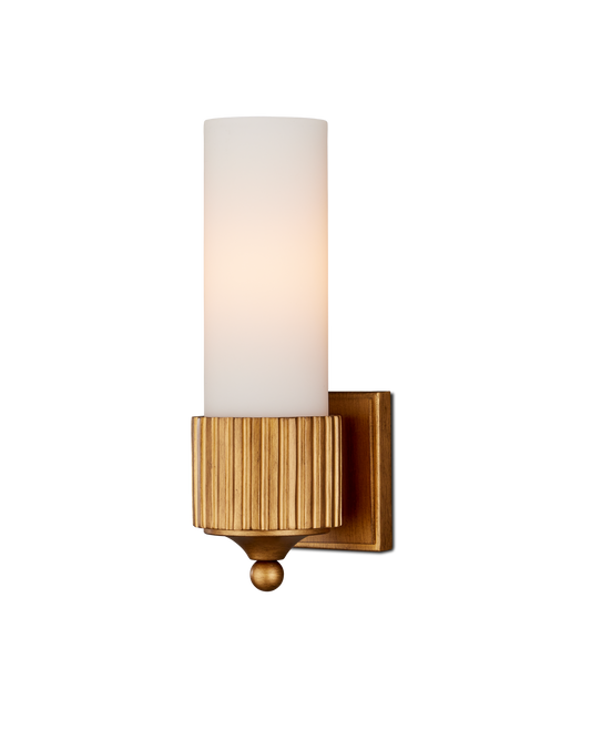 Bryce Composite and Glass Gold Bath Wall Sconce