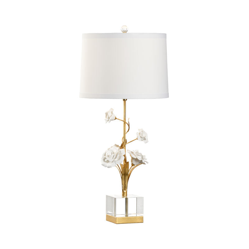 Chelsea House Rose Flowers Design With Tapered Drum Shade Table Lamp