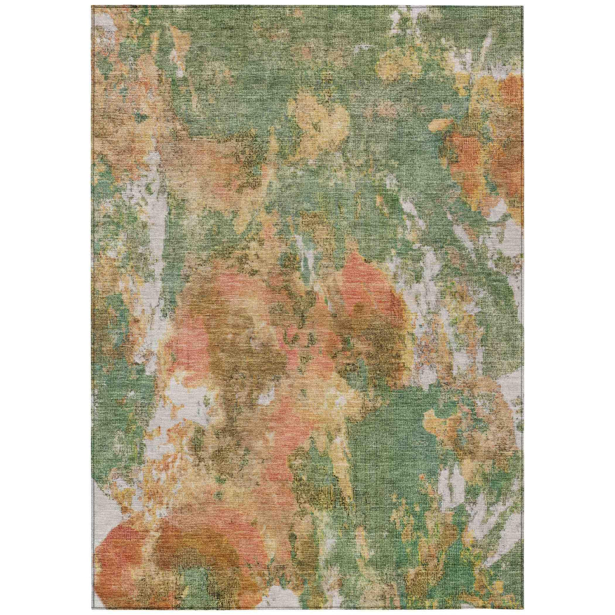 Jaelion Green Washable Indoor-Outdoor Rug