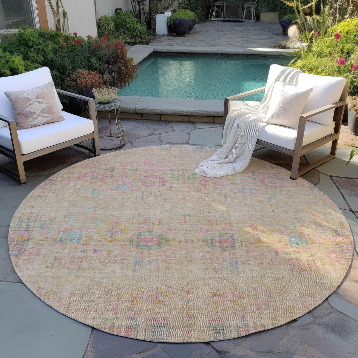 Haelon Brown Washable Indoor-Outdoor Rug