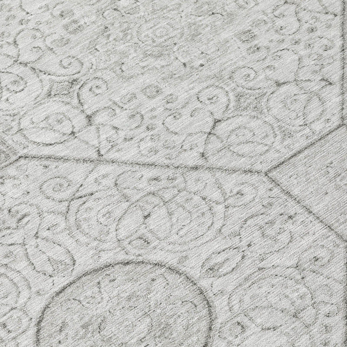 Iriora Gray Washable Indoor-Outdoor Rug