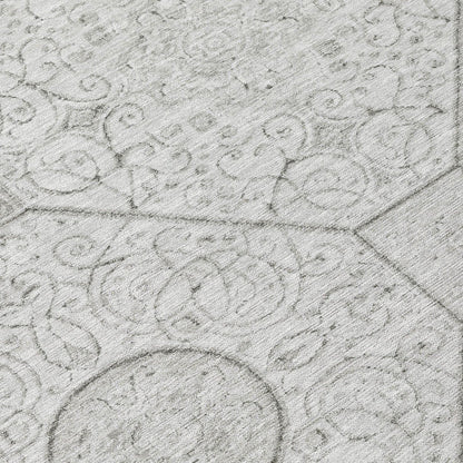 Iriora Gray Washable Indoor-Outdoor Rug