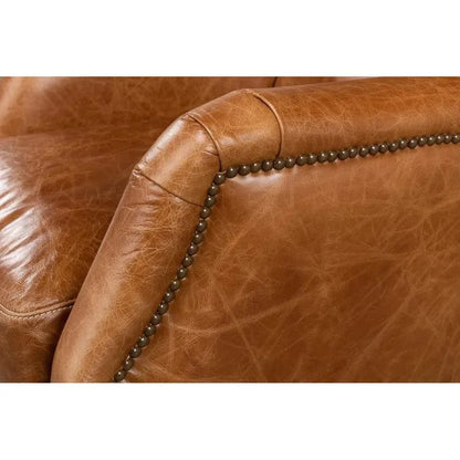 Baker Brown Leather Club Arm Chair - LOOMLAN - Sarreid - Club Chairs