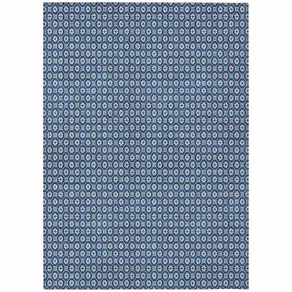 LOOMLAN Rugs Ballara Blue Washable Indoor-Outdoor Rug