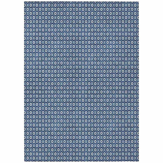 LOOMLAN Rugs Ballara Blue Washable Indoor-Outdoor Rug
