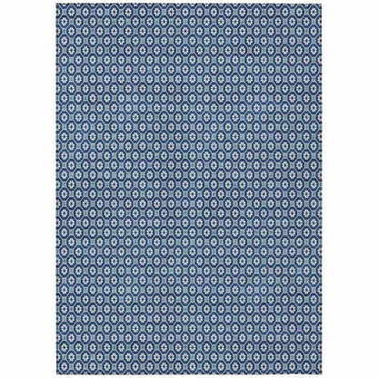 LOOMLAN Rugs Ballara Blue Washable Indoor-Outdoor Rug