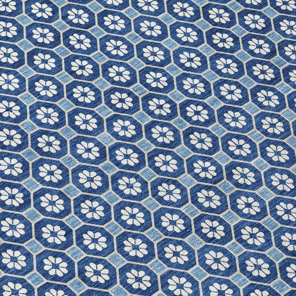 LOOMLAN Rugs Ballara Blue Washable Indoor-Outdoor Rug