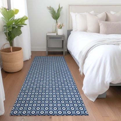 LOOMLAN Rugs Ballara Blue Washable Indoor-Outdoor Rug