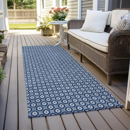 LOOMLAN Rugs Ballara Blue Washable Indoor-Outdoor Rug