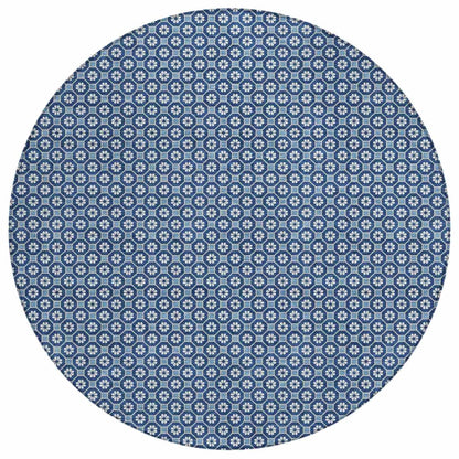 LOOMLAN Rugs Ballara Blue Washable Indoor-Outdoor Rug