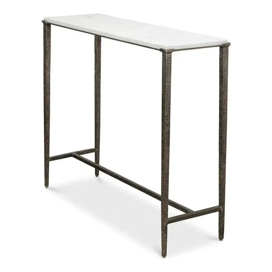 Banswara Console Table White Marble - LOOMLAN - Sarreid - Console Tables