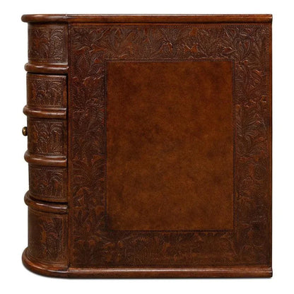 Barnes Leather Book Side Table - LOOMLAN - Sarreid - Side Tables