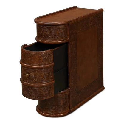 Barnes Leather Book Side Table - LOOMLAN - Sarreid - Side Tables