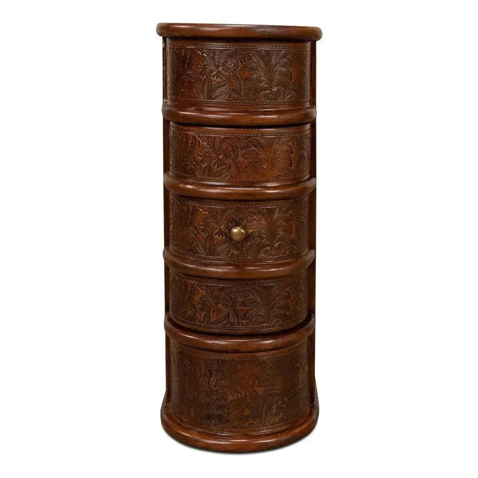 Barnes Leather Book Side Table - LOOMLAN - Sarreid - Side Tables