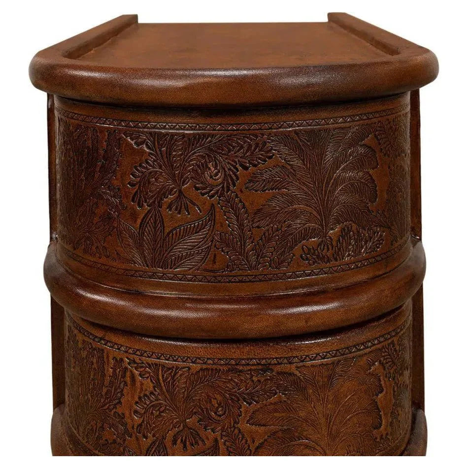 Barnes Leather Book Side Table - LOOMLAN - Sarreid - Side Tables
