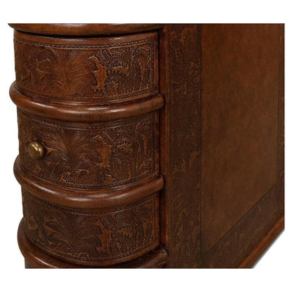 Barnes Leather Book Side Table - LOOMLAN - Sarreid - Side Tables