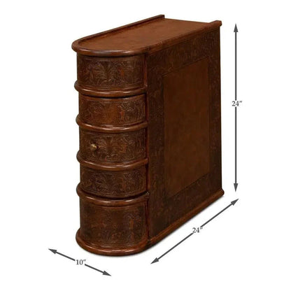 Barnes Leather Book Side Table - LOOMLAN - Sarreid - Side Tables