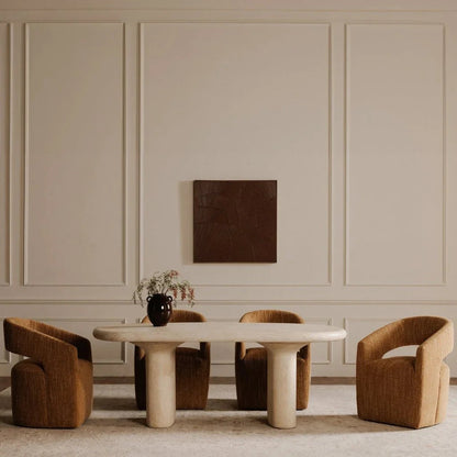 Barrow Amber Glow Rolling Dining Chair - LOOMLAN - Moe's Home - Dining Chairs