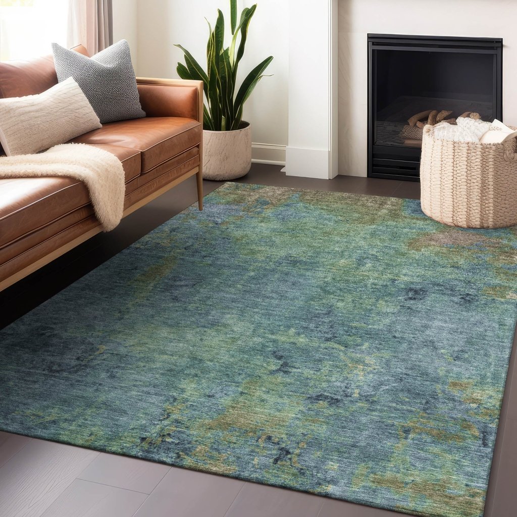 Barzane Blue Washable Indoor - Outdoor Rug - LOOMLAN - LOOMLAN Rugs - Outdoor Rugs