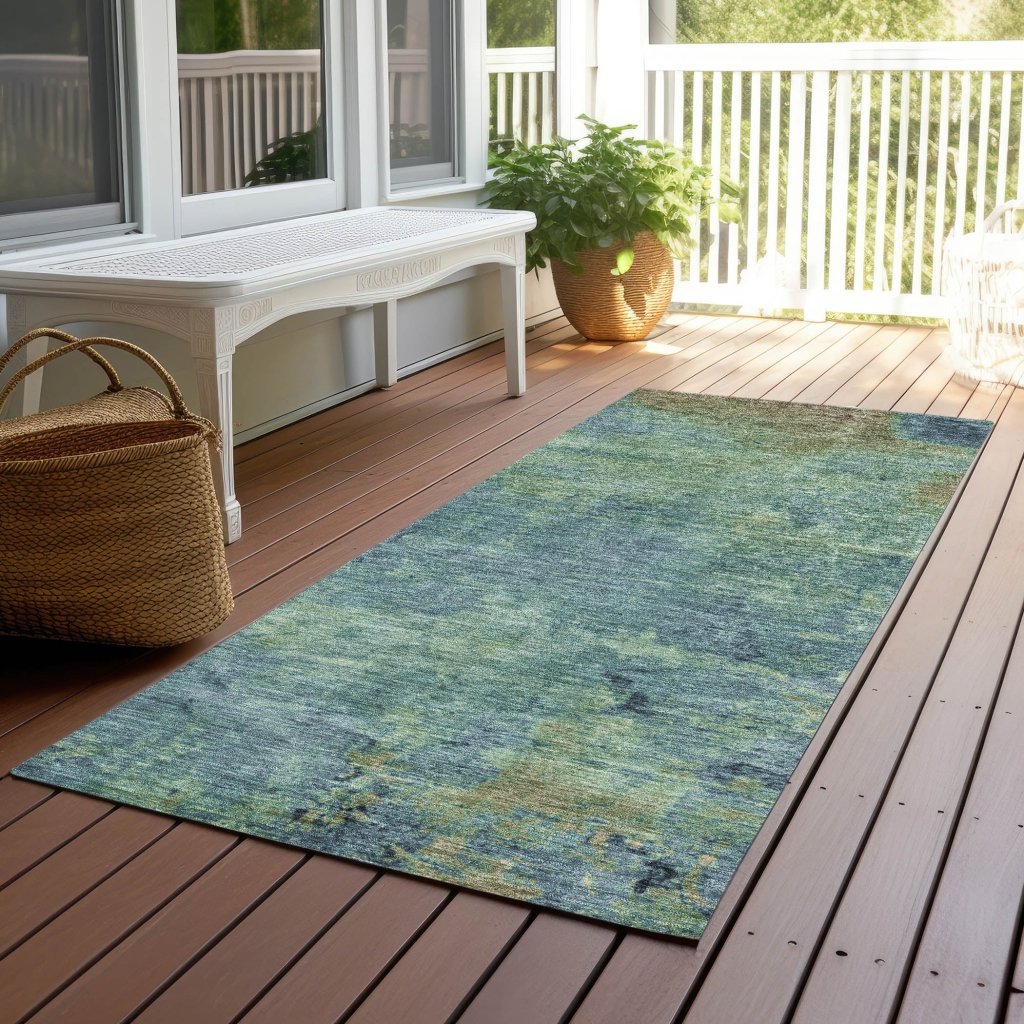 Barzane Blue Washable Indoor - Outdoor Rug - LOOMLAN - LOOMLAN Rugs - Outdoor Rugs