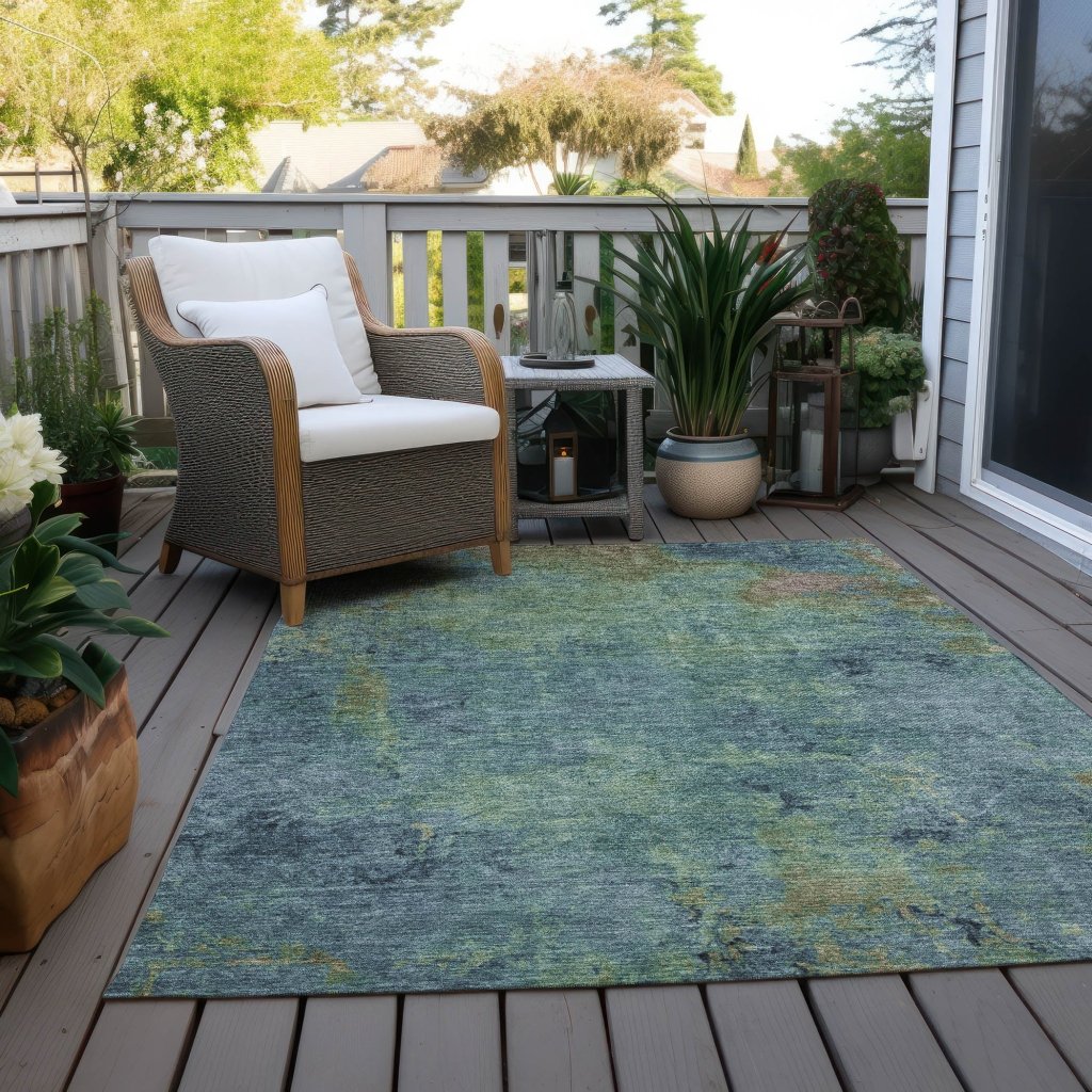 Barzane Blue Washable Indoor - Outdoor Rug - LOOMLAN - LOOMLAN Rugs - Outdoor Rugs
