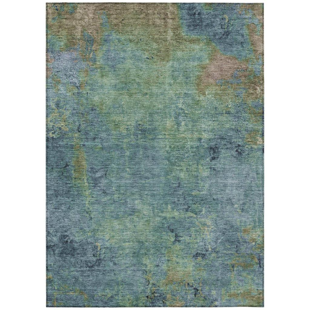 Barzane Blue Washable Indoor-Outdoor Rug