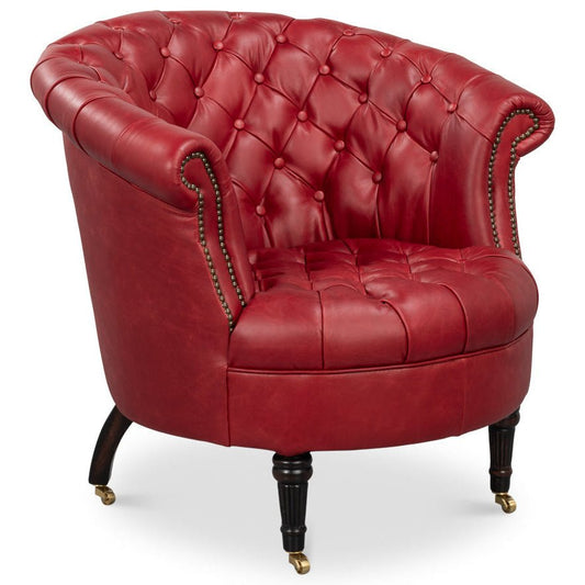 Sarreid Bastian Top Grainc Leather Armchair