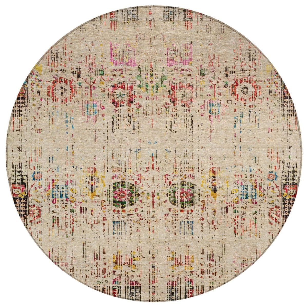 Haelon Beige Washable Indoor-Outdoor Rug