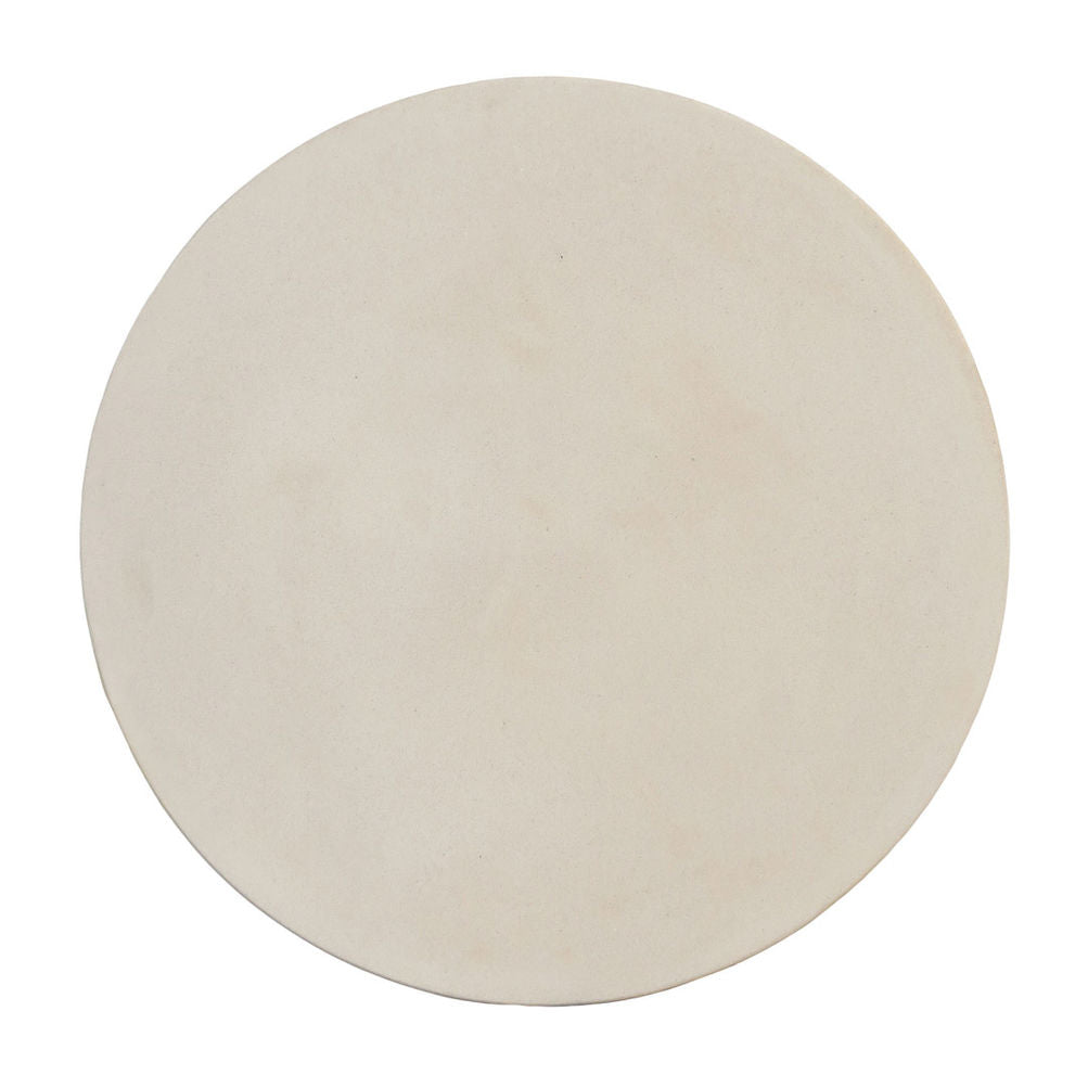 Azure 20" Cement Top Round White Outdoor Side Table -- White, Brown