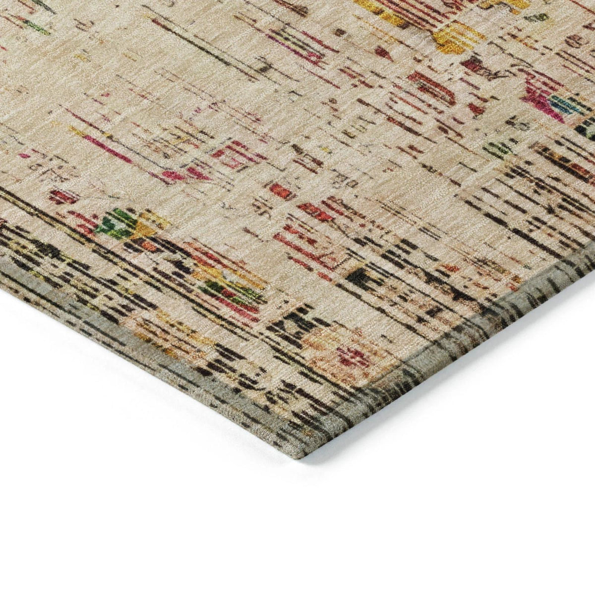 Haelon Beige Washable Indoor-Outdoor Rug