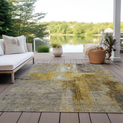 Jaelor Gray Washable Indoor-Outdoor Rug