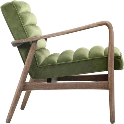 Anderson Performance Fabric Fiber & Wood Green Armchair -- view 3