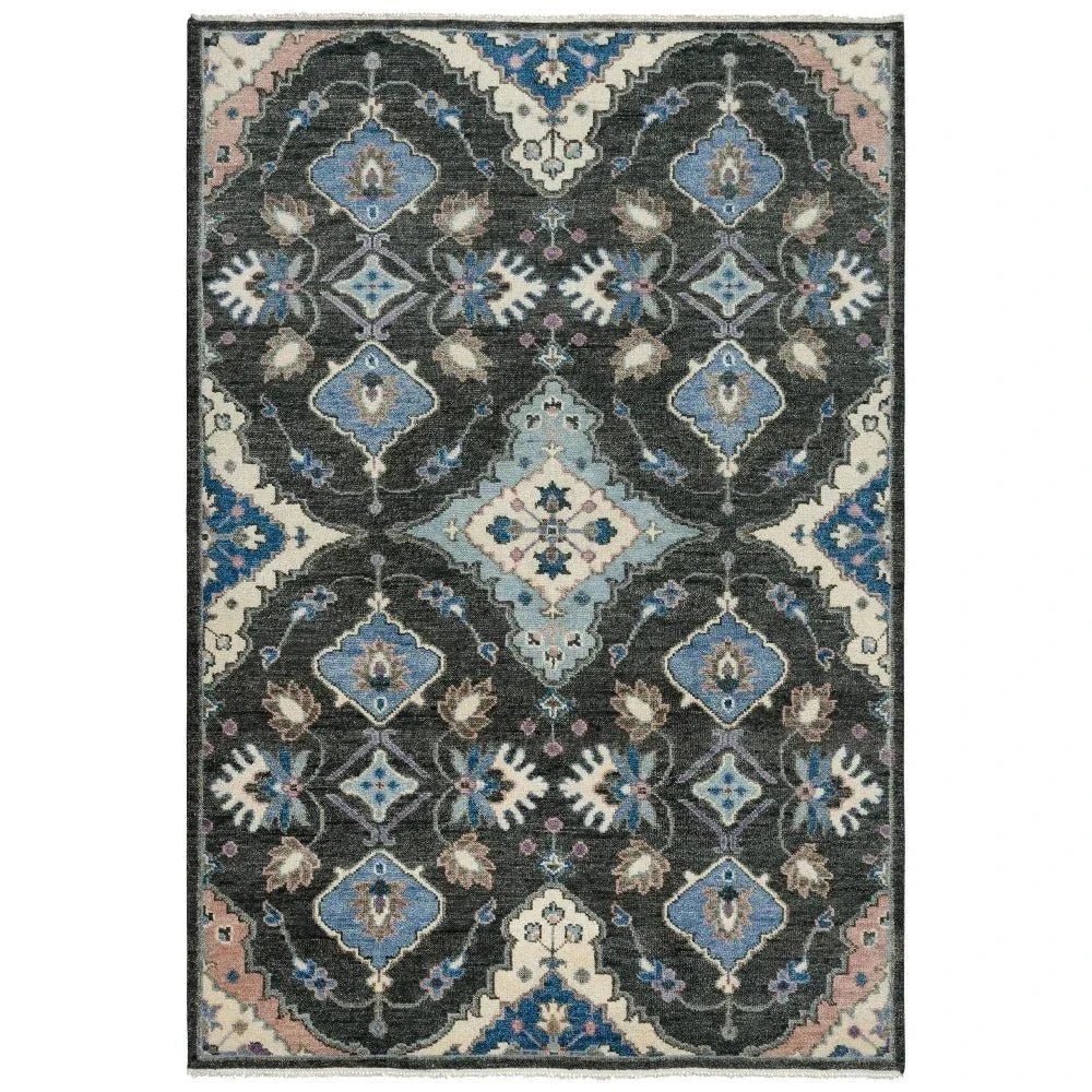 Cogo Geometric Charcoal Large Area Rugs For Living Room