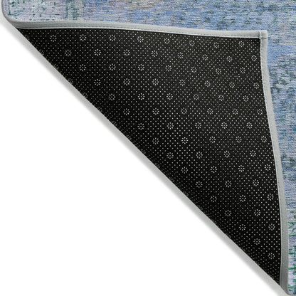 Irias Blue Washable Indoor-Outdoor Rug