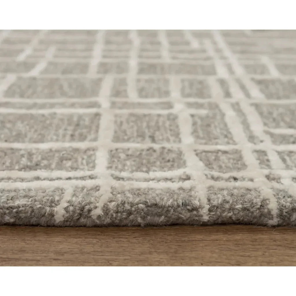 Back Geometric Taupe Area Rugs For Living Room -- view 3