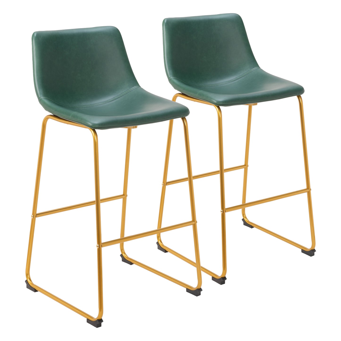 Augusta Leather Upholstered Barstool (Set of 2)