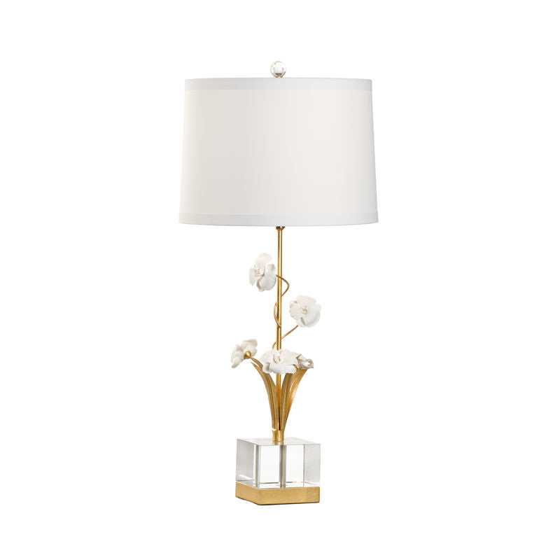 Large Orchid Gold Floral Table Lamp