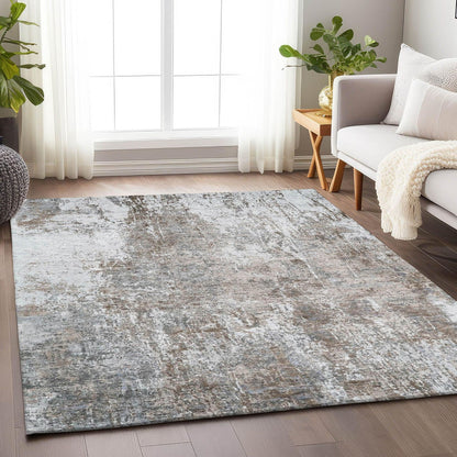 Kaelion Brown Washable Indoor-Outdoor Rug -- brown