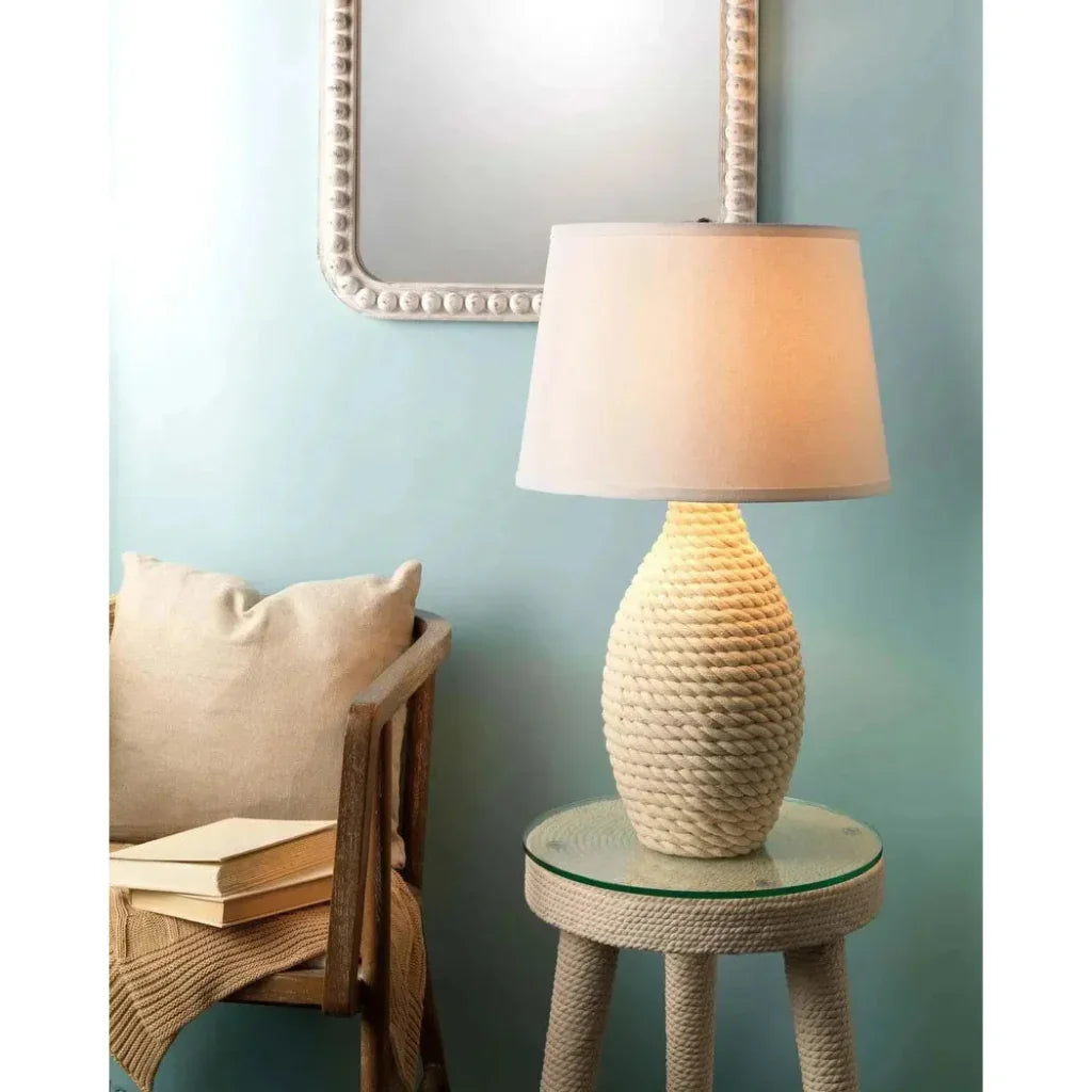 Coastal Style Off-White Rope Table Lamp -- view 2
