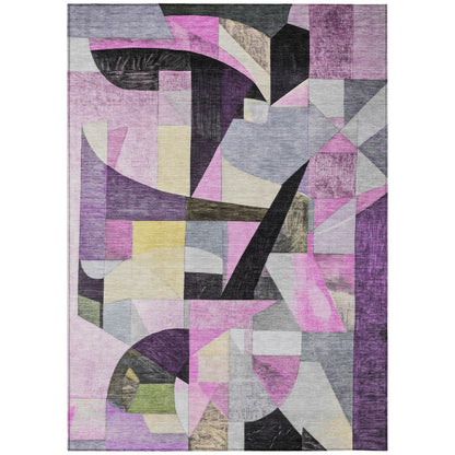 Jaelira Purple Washable Indoor-Outdoor Rug