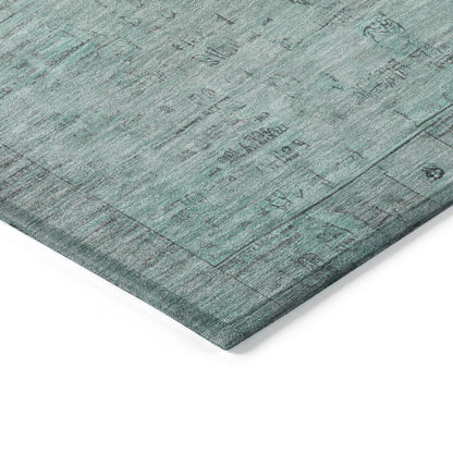 Laeanor Teal Washable Indoor-Outdoor Rug
